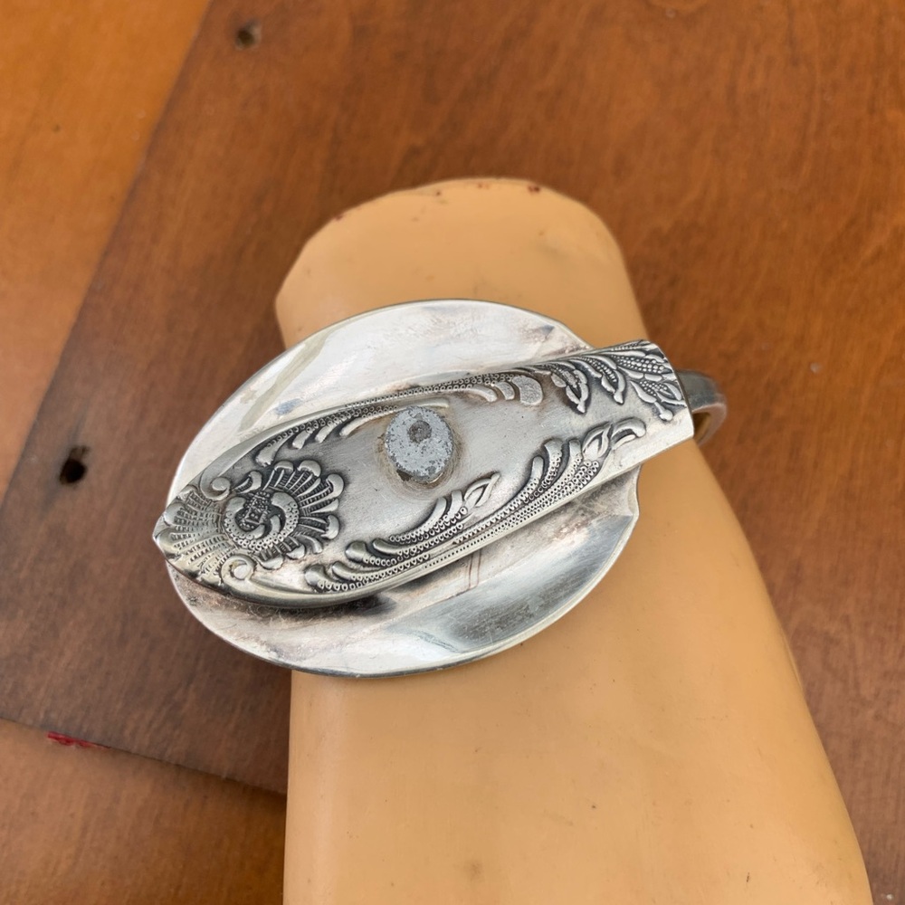 Silver Ornate Spoon Bracelet